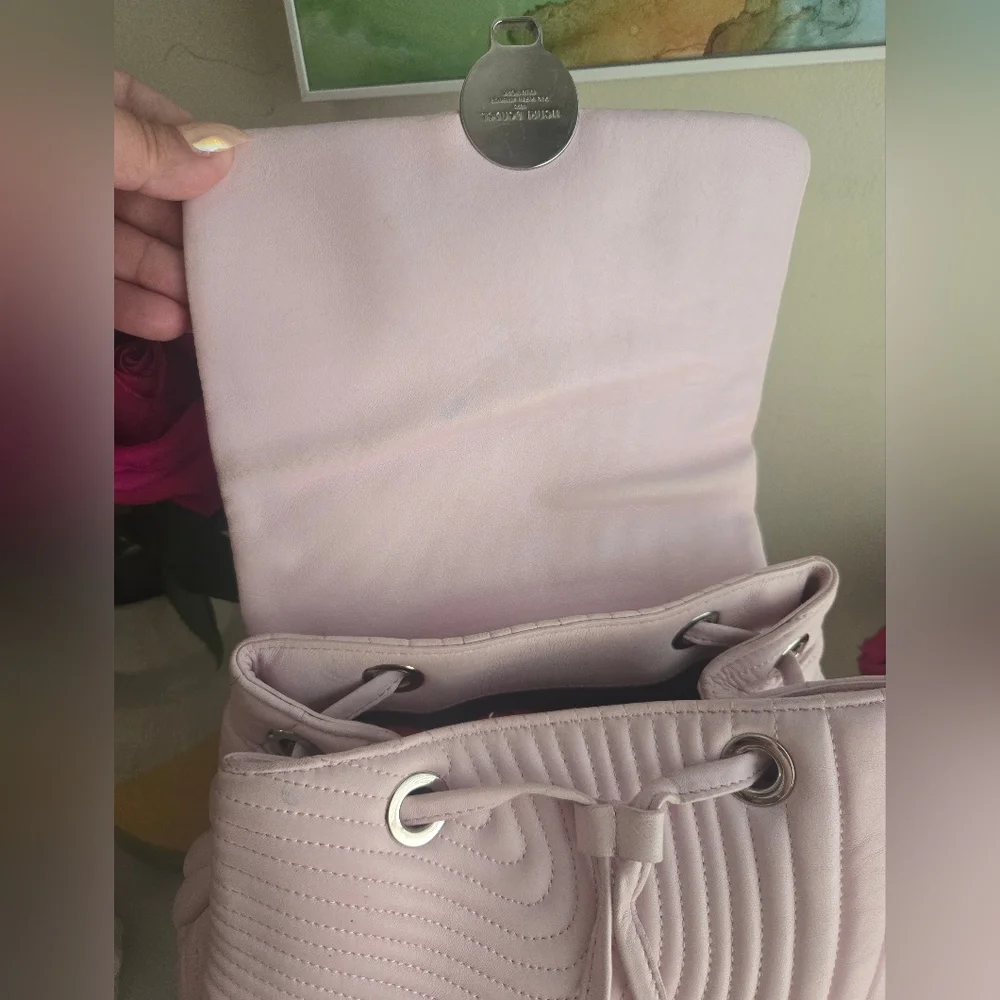 Vintage Rare Henri Bendel Convetible Light Pink Quilted Leather Backpack No 7